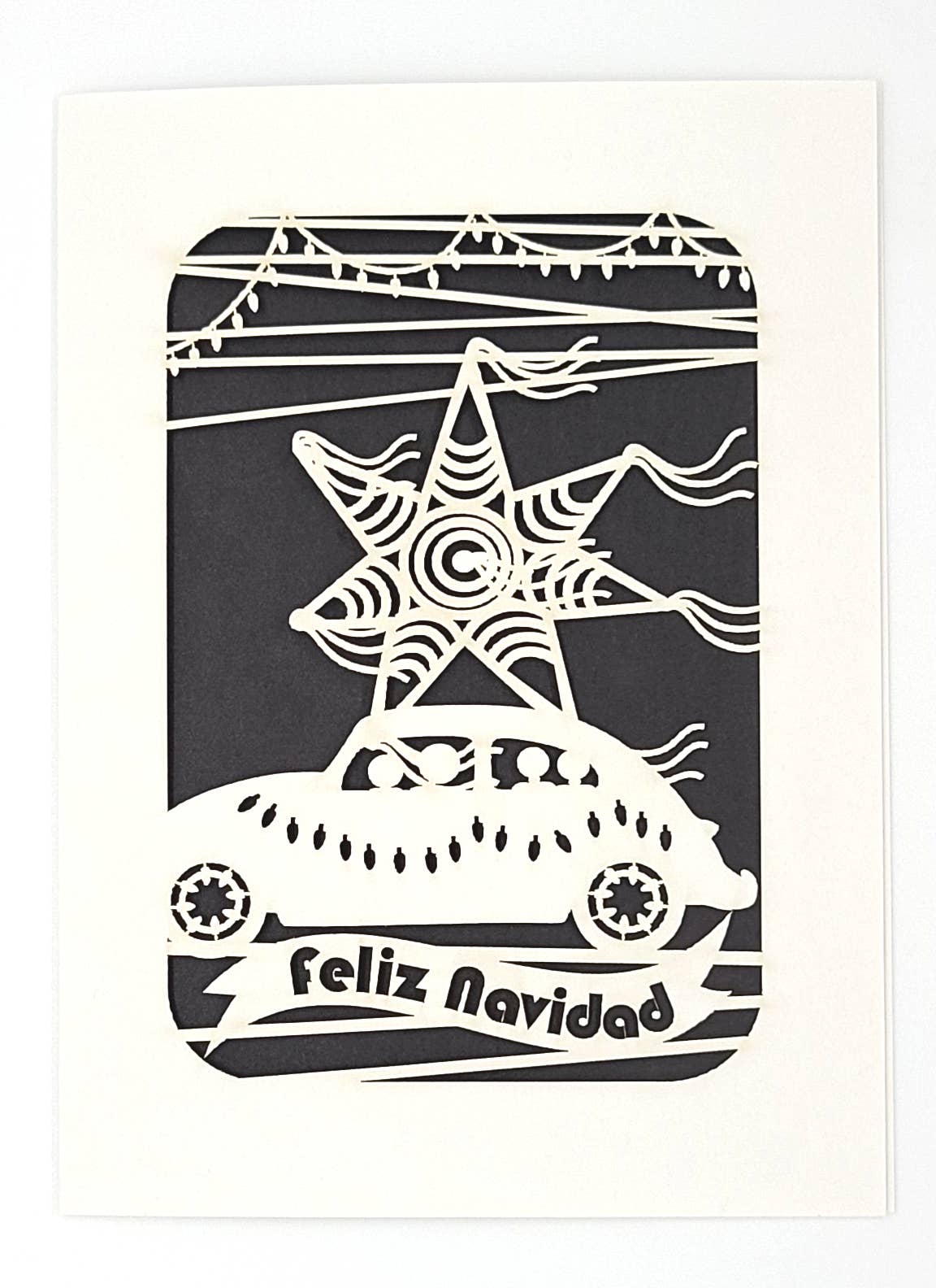 two hermanas – Engroshandel Julekort – Feliz Navidad med en VW bug y Pinta4