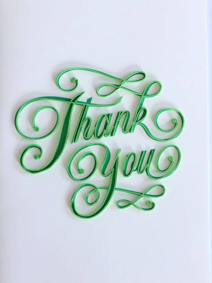 Thank You - Green Flourish (Mini Quilled Card) for wholesale by UViet Store