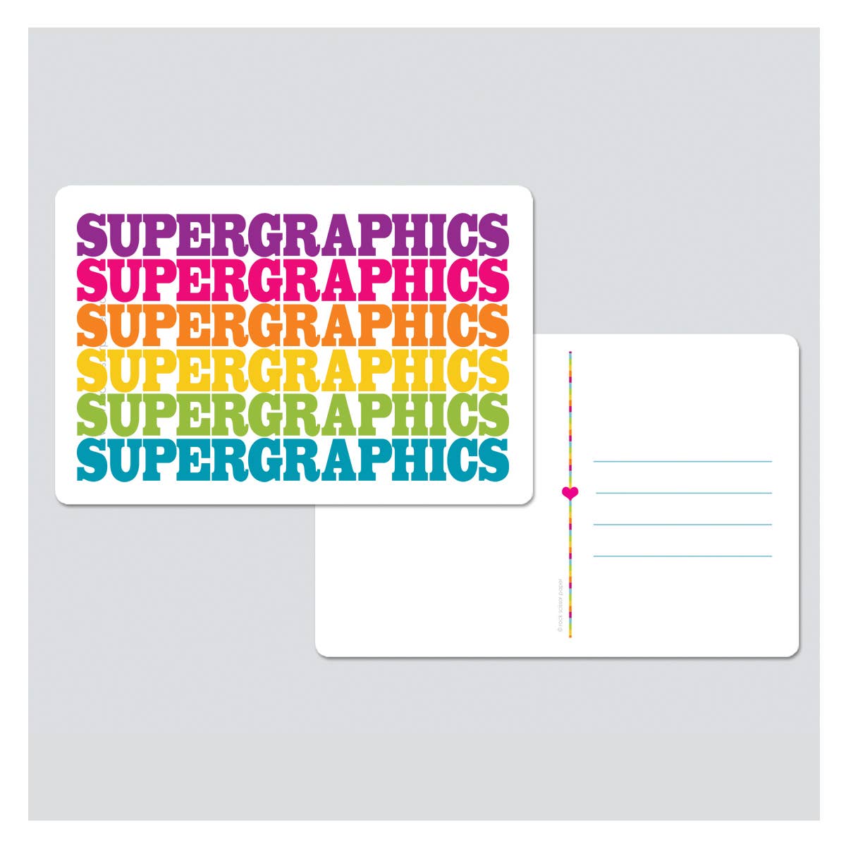 Rock Scissor Paper - Wholesale Postcard - Personalized City Postcard - Supergraphics repeat name drop0