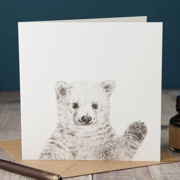 Peeping Polar Bear Card for wholesale by Lucy Coggle Designs