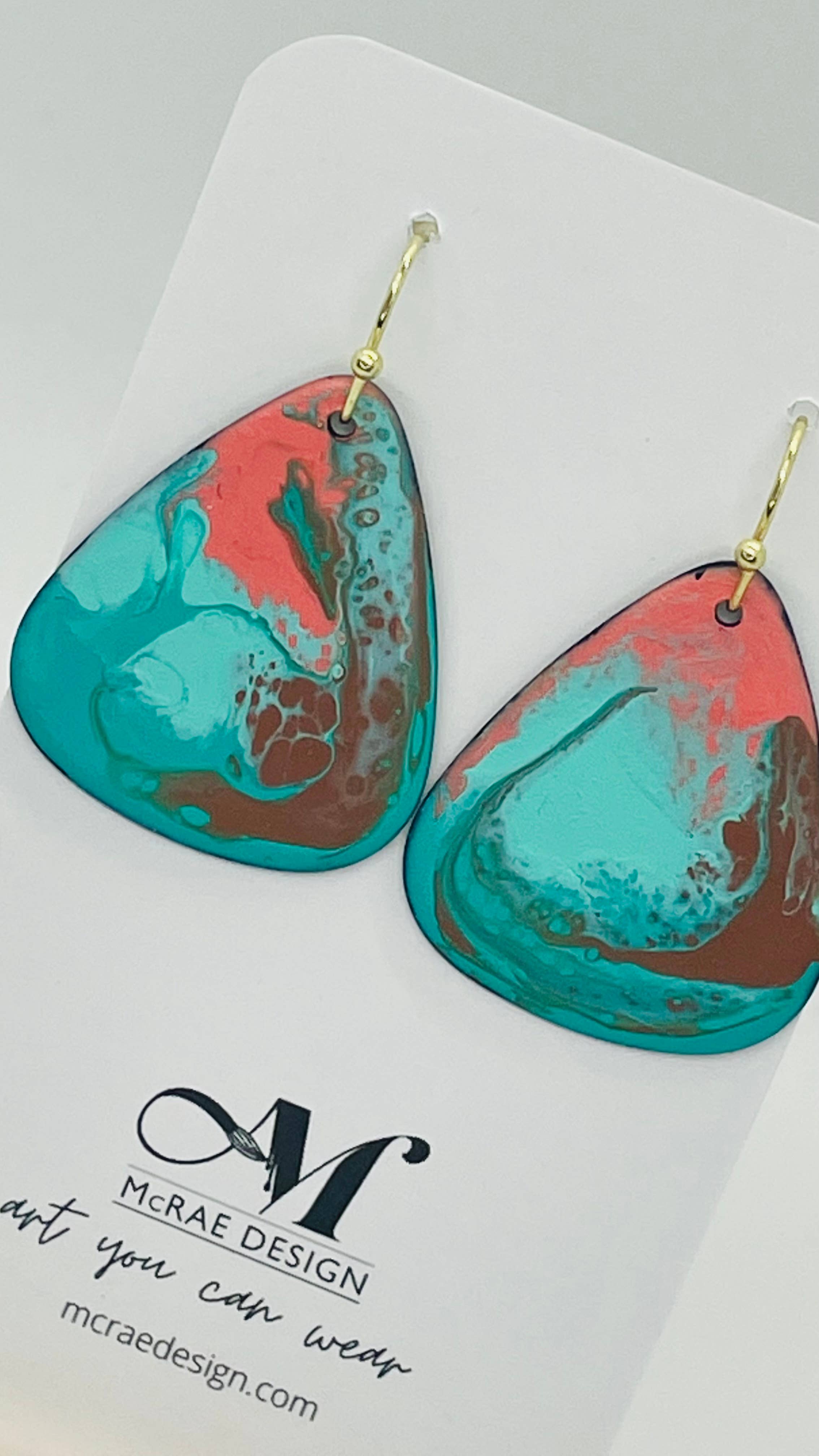 McRae Design - Wholesale Dangle Earrings - Hand Painted Guitar Pick Earrings8