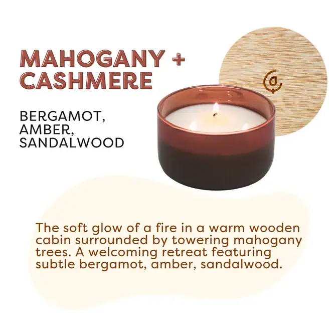 Calyan Wax Co. – wholesale Jar/filled candle – Mahogany + Cashmere - Resilience Series 3 Wick Soy Candle1