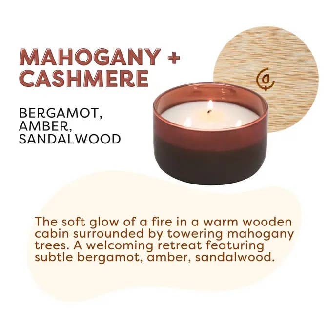 Calyan Wax Co. – wholesale Jar/filled candle – Mahogany + Cashmere - Resilience Series 3 Wick Soy Candle1