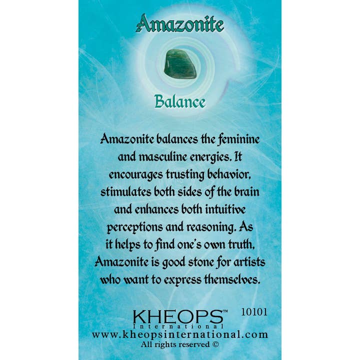 Gemstone Properties Info Card Amazonite (Each) for wholesale by Kheops International