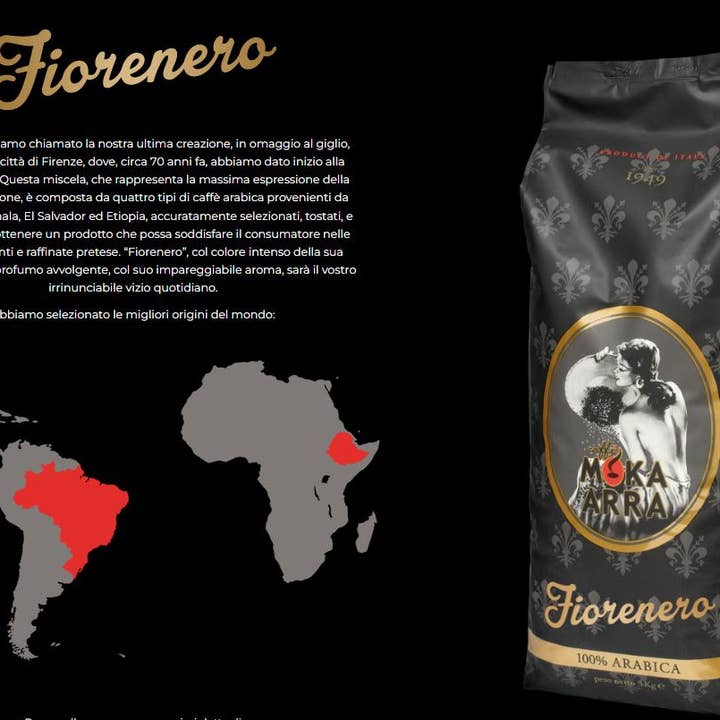 Metina SAS - Wholesale Instant Coffee/Espresso - Moka Arra Caffe Fiornero 100% Arabica beans 3000 grams2