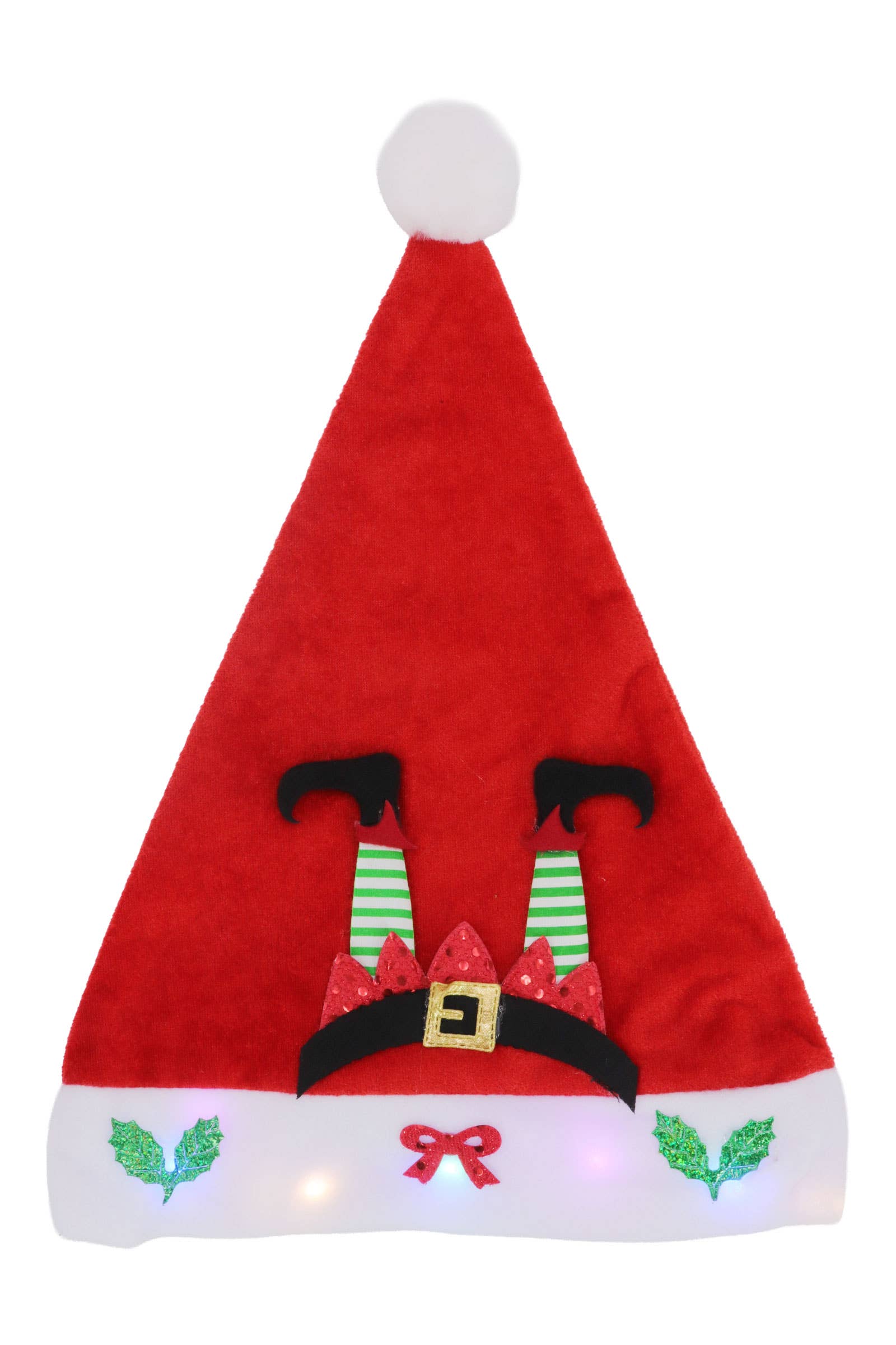 ASSORTED Christmas Led Light-up Velvety Fleece Santa Hat for wholesale on Faire9