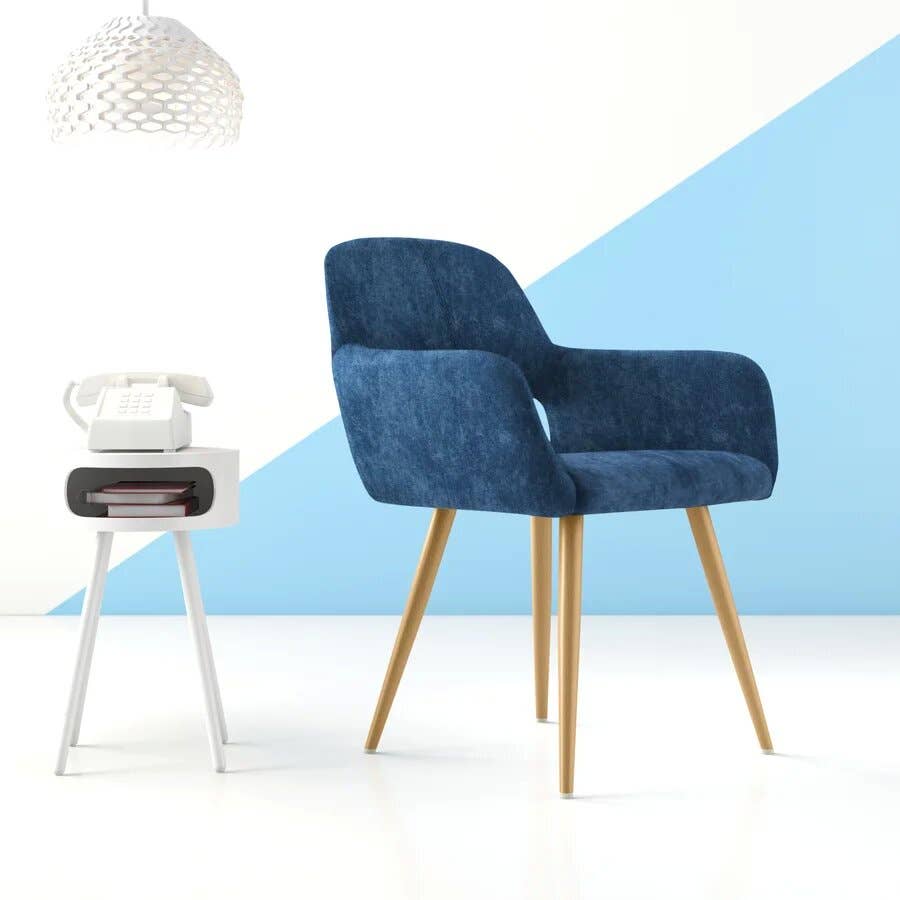 39F Inc. – Großhandel Stühle – CROMWELL Skandinavischer Stoff-Esszimmerstuhl-Beige/Blau11