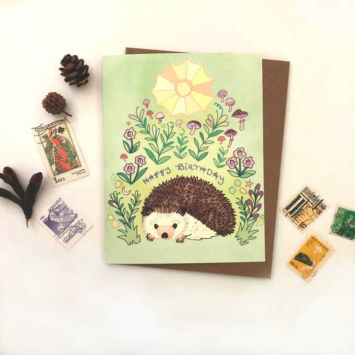 Cynla - Wholesale Birthday Card - Hedgehog greeting card - sun hedgehog birthday card1
