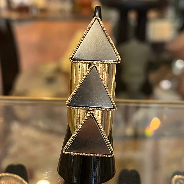 Triple pyramid pyrite ring for wholesale by Atra Nova By Sheila B.
