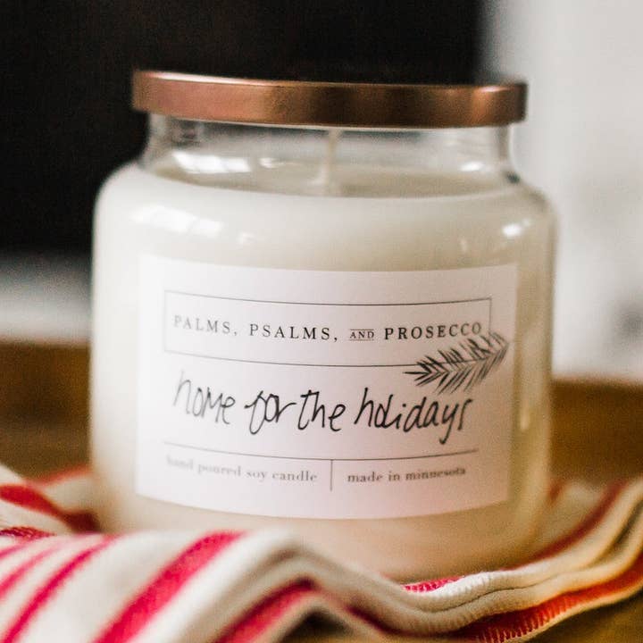 Hem för semestern Soy Candle för wholesale av Palms, Psalms, & Prosecco