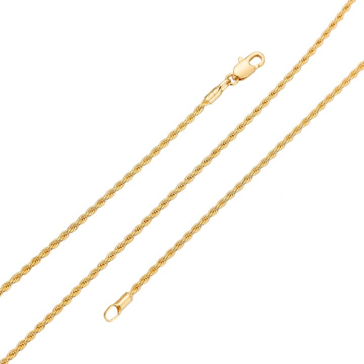 18K Gold Filled Rope Chain Necklace, 19.8 Inch Rope Finished for wholesale by Aim Eternal