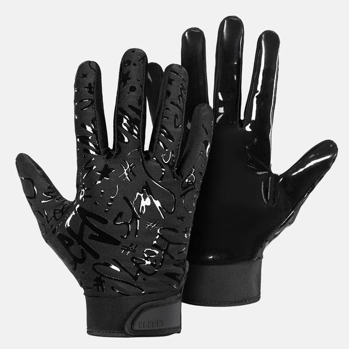 Basic Black Sticky Football Receiver Gloves for wholesale on Faire