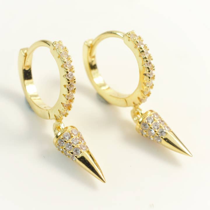 gouden spike oorbellen - cadeau voor haar - gouden oorbellen voor wholesale door Diat