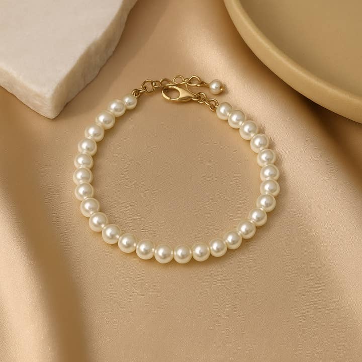 Freshwater Pearl Bracelet - 18K Gold Plated for wholesale by Betty James