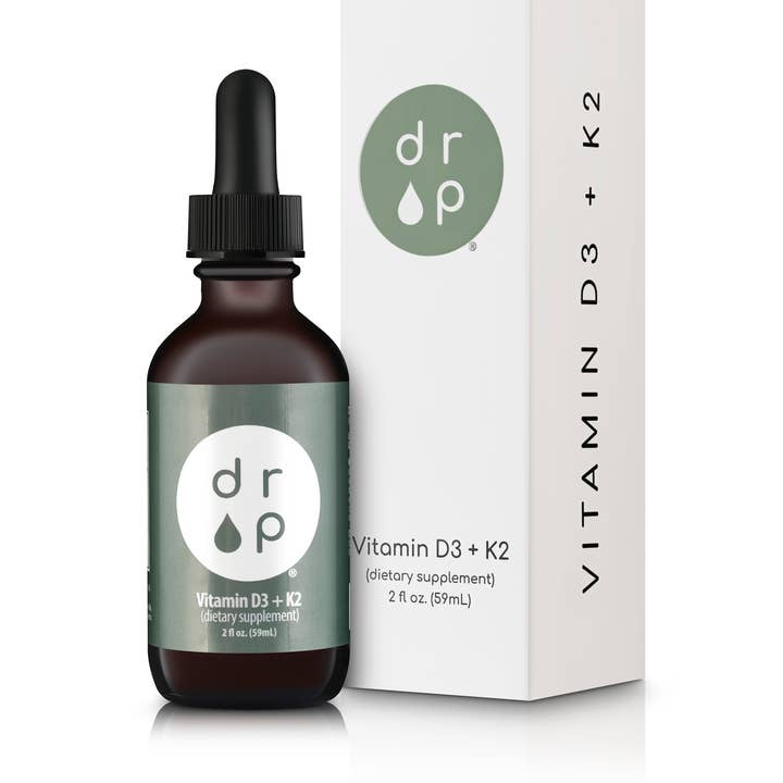 Gouttes liquides de vitamine D3 + K2 pour la solidité des os, l'immunité pour la vente par Drop Supplements
