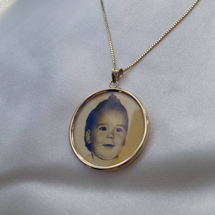 Kimiya Designs – Engroshandel Halskæde med vedhæng – Guld Foto vedhæng Disc Charm