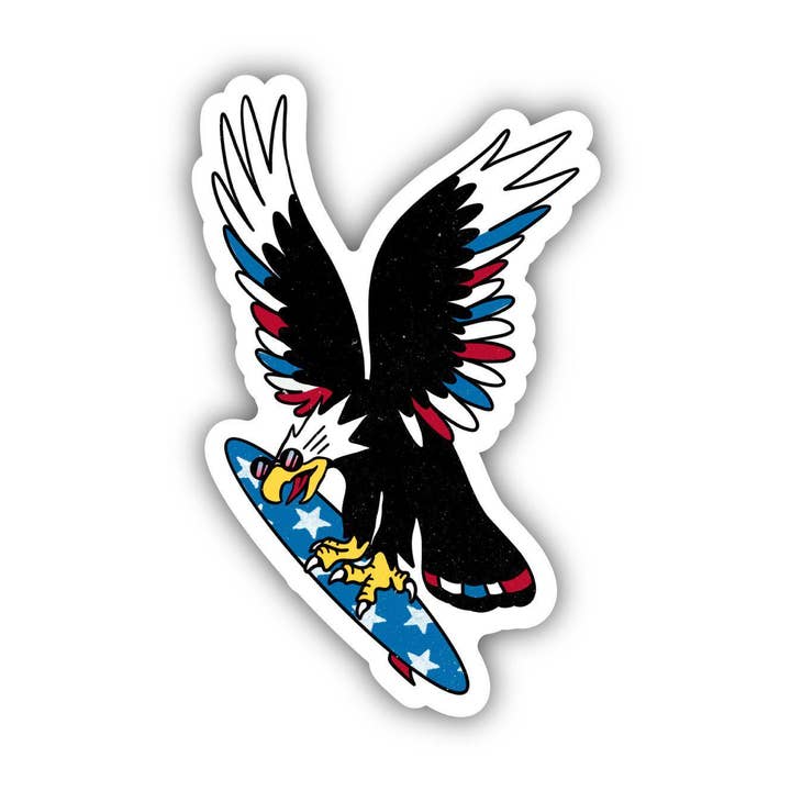 Big Moods - Wholesale Sticker - Bald Eagle Surfboard Sticker