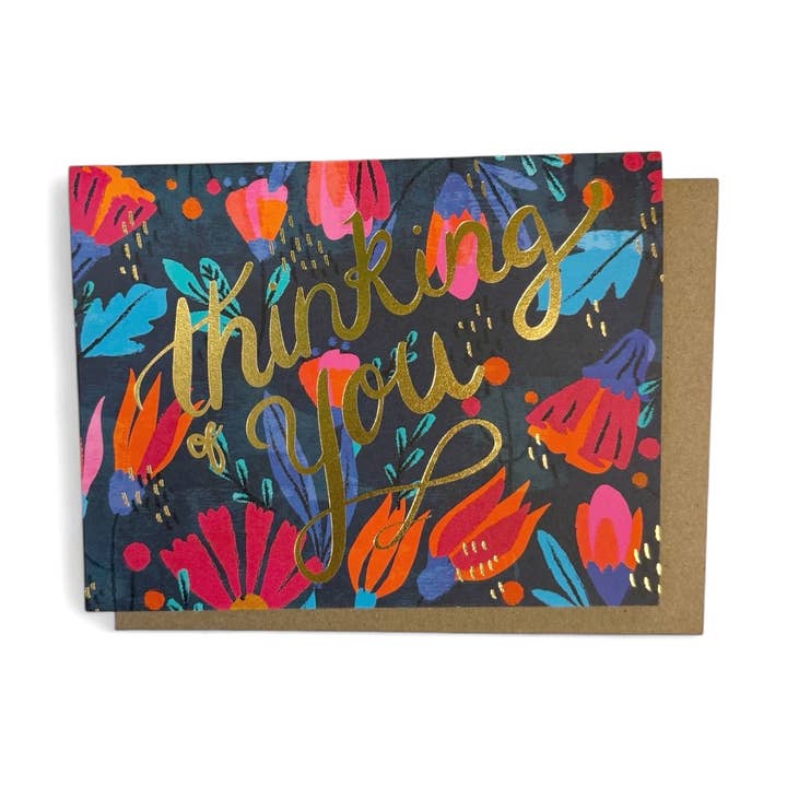 Thinking of You Goldfoil Greeting Card for wholesale by Wild Optimist