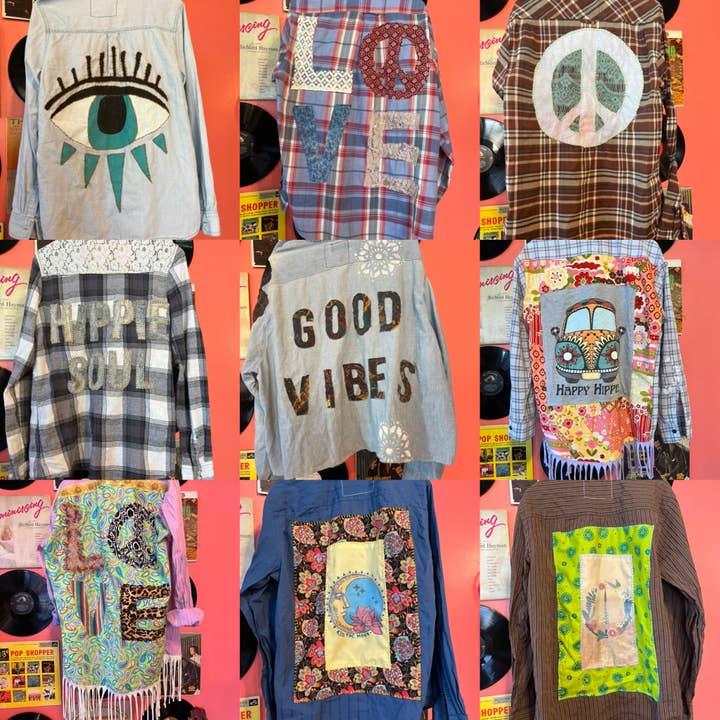 basic hippie boho Upcycled button up top for wholesale by TimberJune