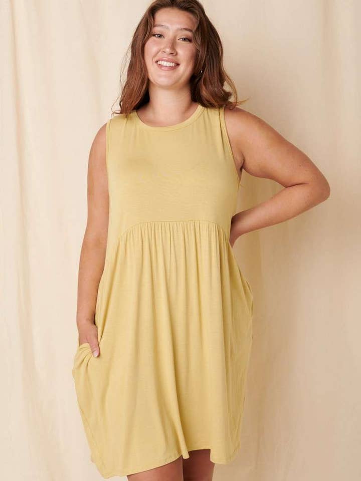 PLUS BAMBOO SLEEVELESS BABYDOLL DRESS for wholesale by mittoshop