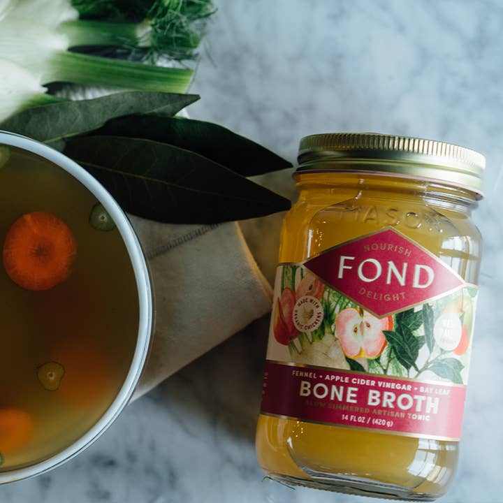 Fond Regenerative - Wholesale Broth - Fennel & Bay Leaf Pasture-Raised Chicken Bone Broth 14oz4
