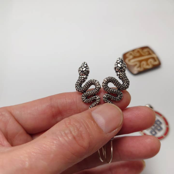 Tenzing Collections - Wholesale Dangle Earrings - Snake Earrings, Golden and Silver12