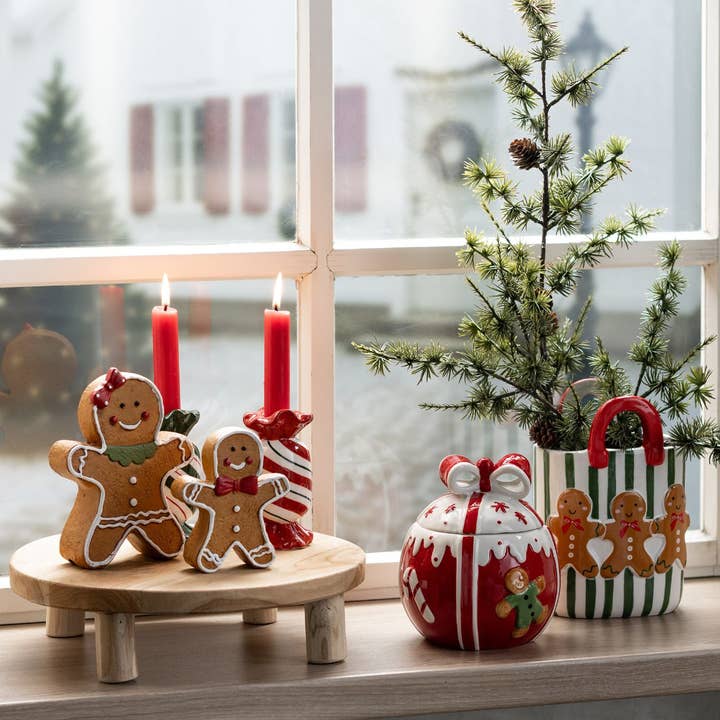 Wurm - Wholesale Decorative Figurine - Terracotta brown gingerbread figure, set of 2, (W/H/D) 12x16x4cm1