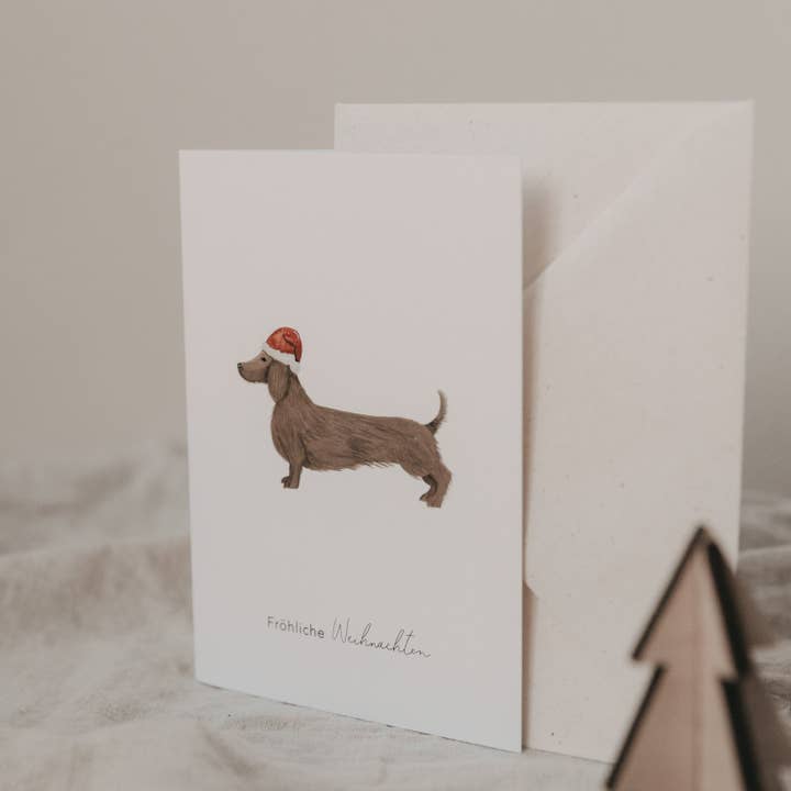 Eulenschnitt - Wholesale Christmas Card - Folded Card Christmas Dachshund (PU = 10 pcs.)4