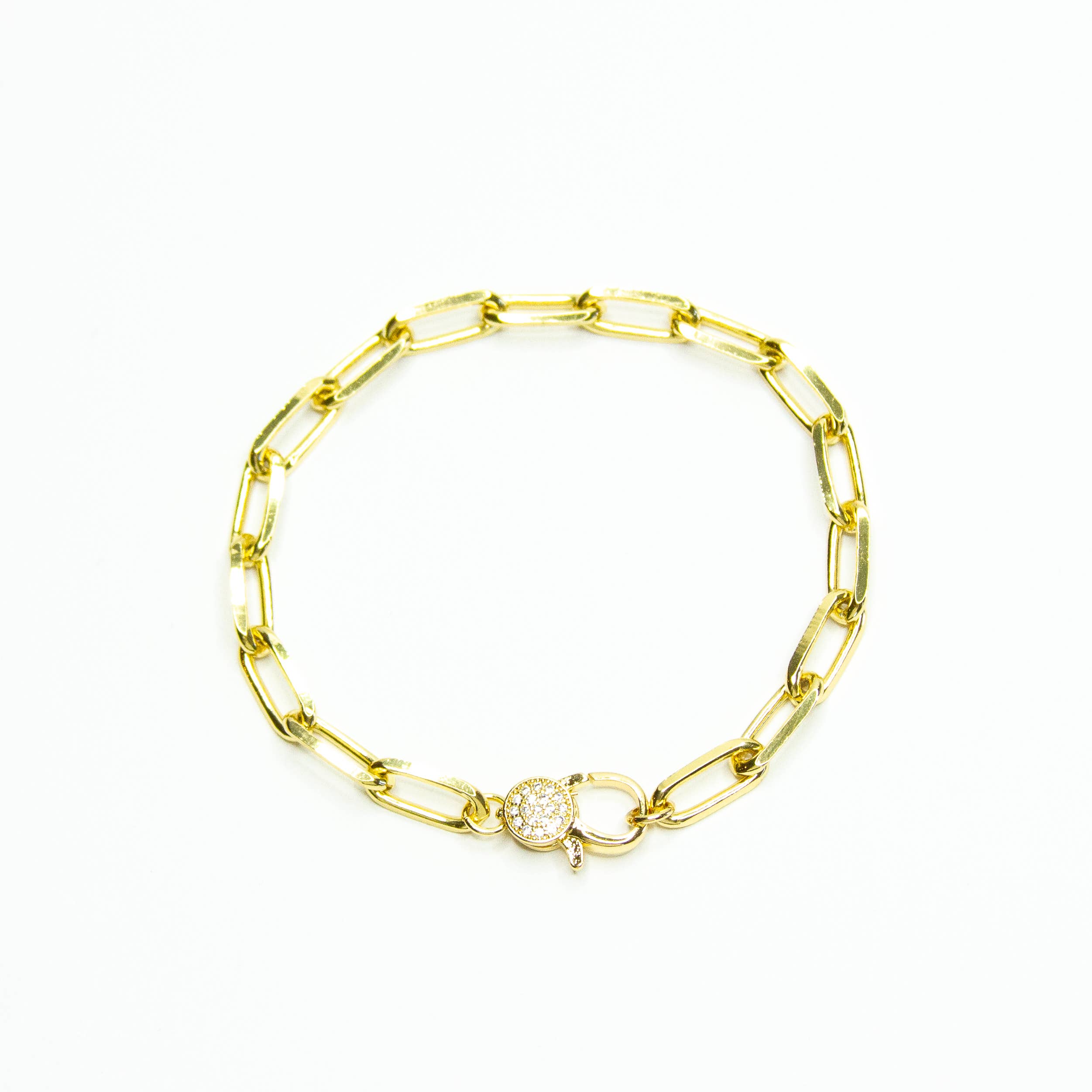 Savvy Bling - Vente Bracelets maillon et chaîne - Bracelet à fermoir griffe en or pavé1