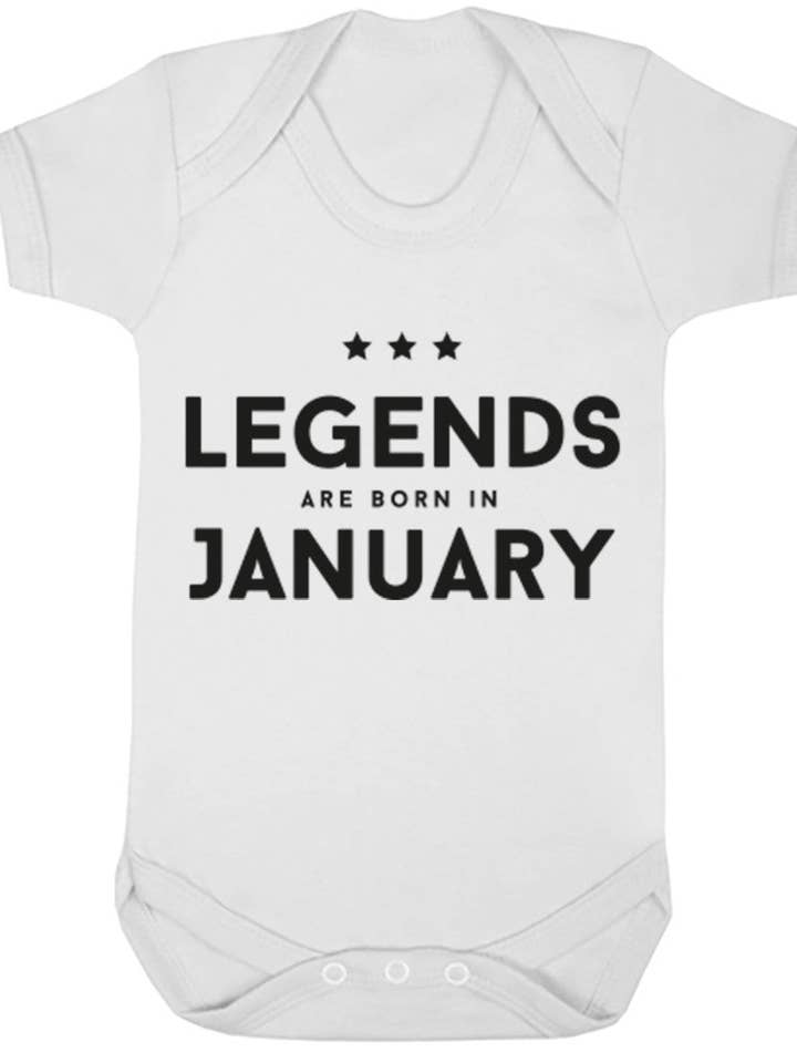 Legends Are Born In January Babyvest K1419 voor wholesale door Illustrated Identity