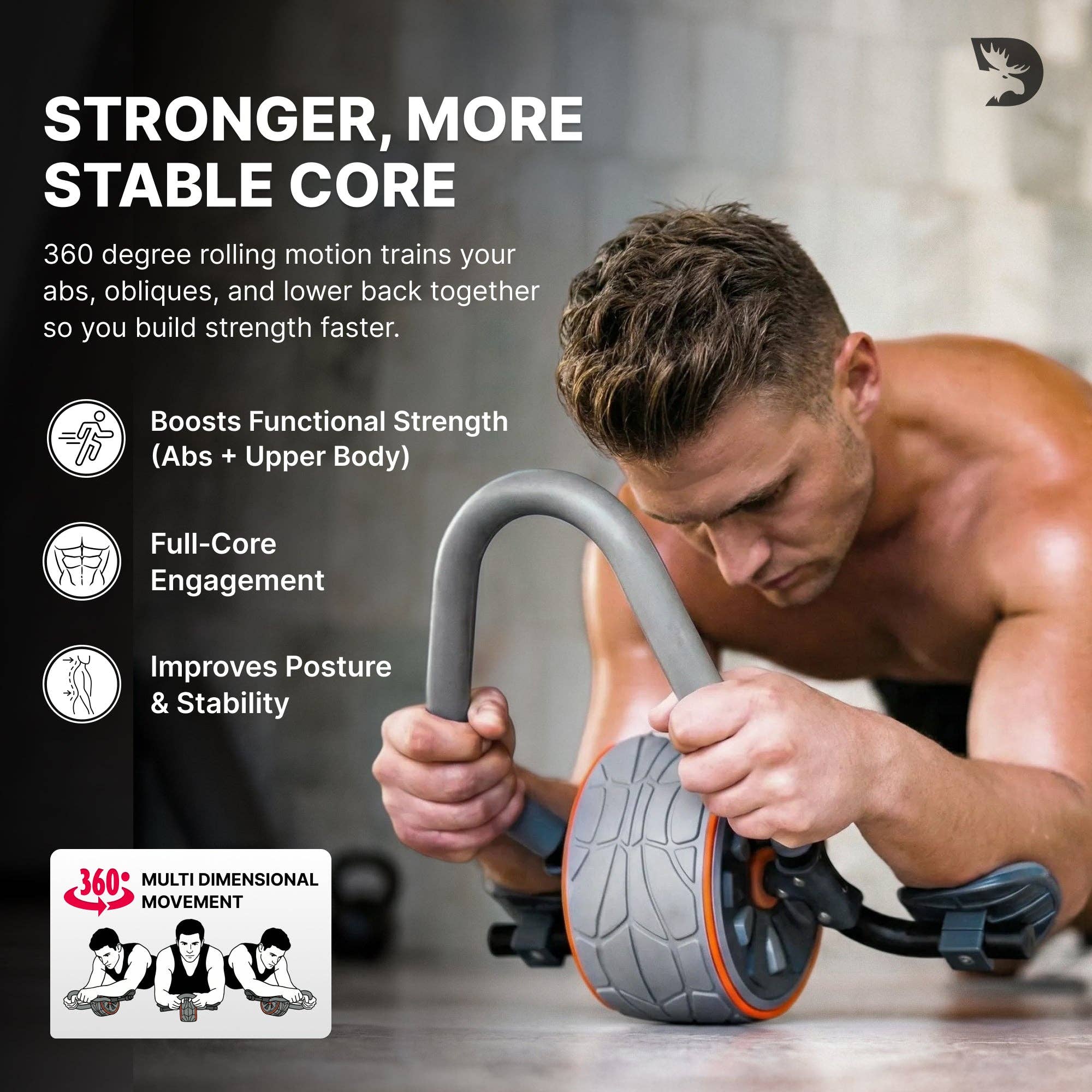 Gray DMoose Ab Roller for wholesale on Faire1