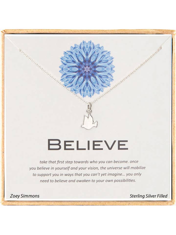 Believe' Boxed Charm Necklace - SF for wholesale by Zoey Simmons