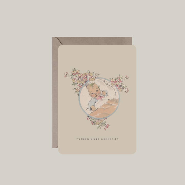 Card with envelope | welcome little miracle for wholesale by De Papierboetiek