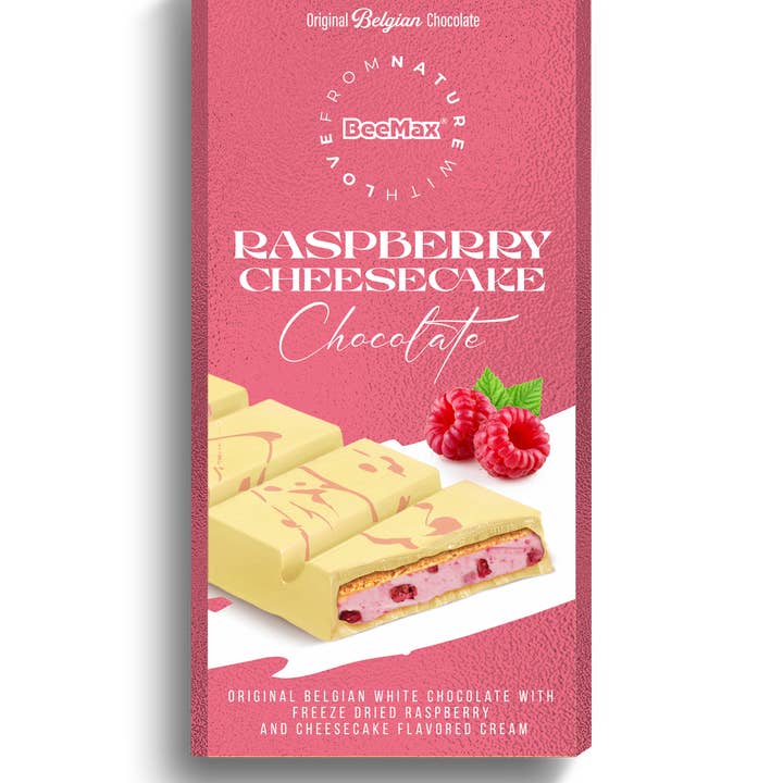 Beemax White Choc.& Raspberry Cheesecake Cream Bar 7oz for wholesale by Beemax