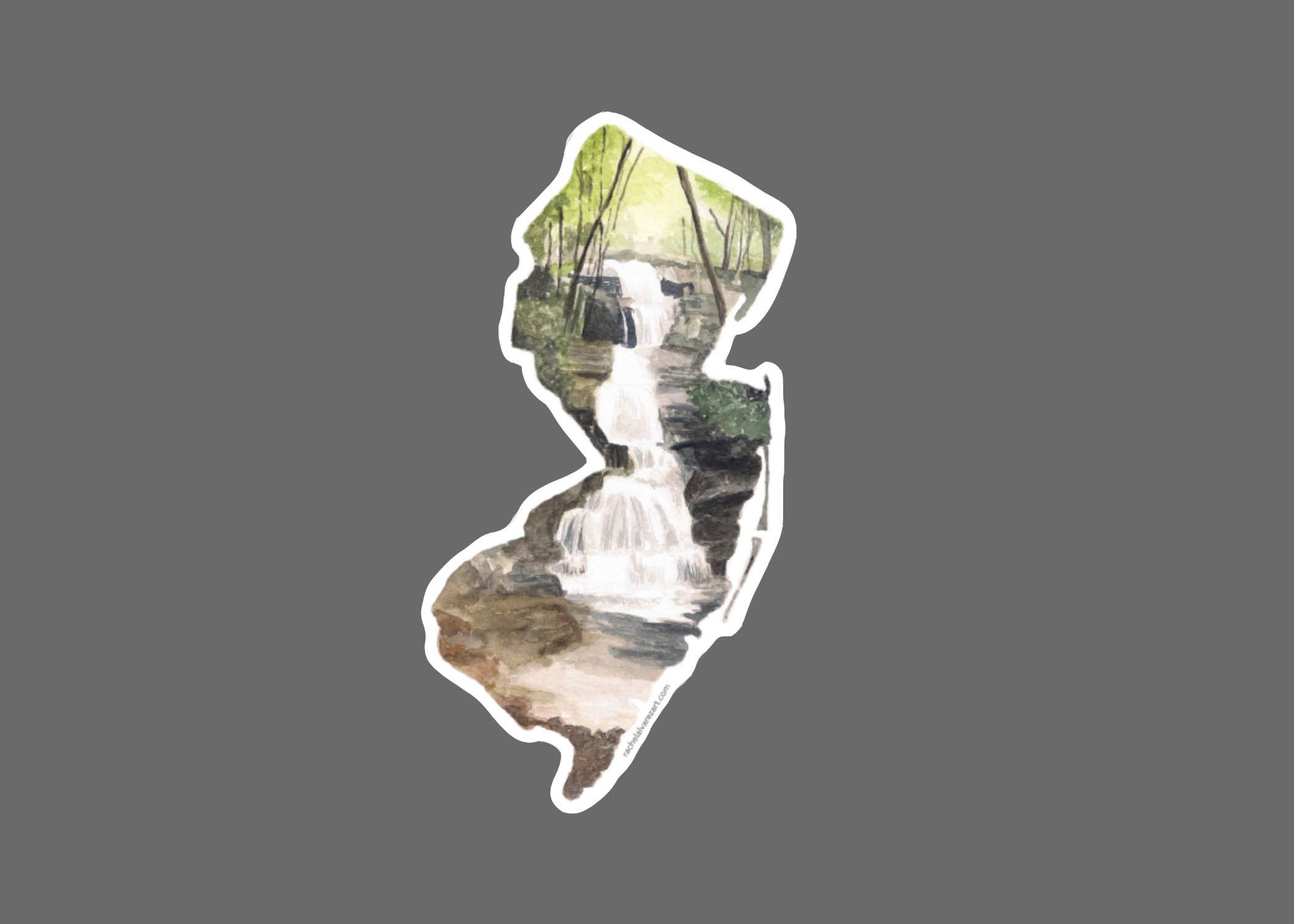 Rachel Alvarez Art - Wholesale Sticker - Buttermilk Falls New Jersey Vinyl Decal Sticker - Large1