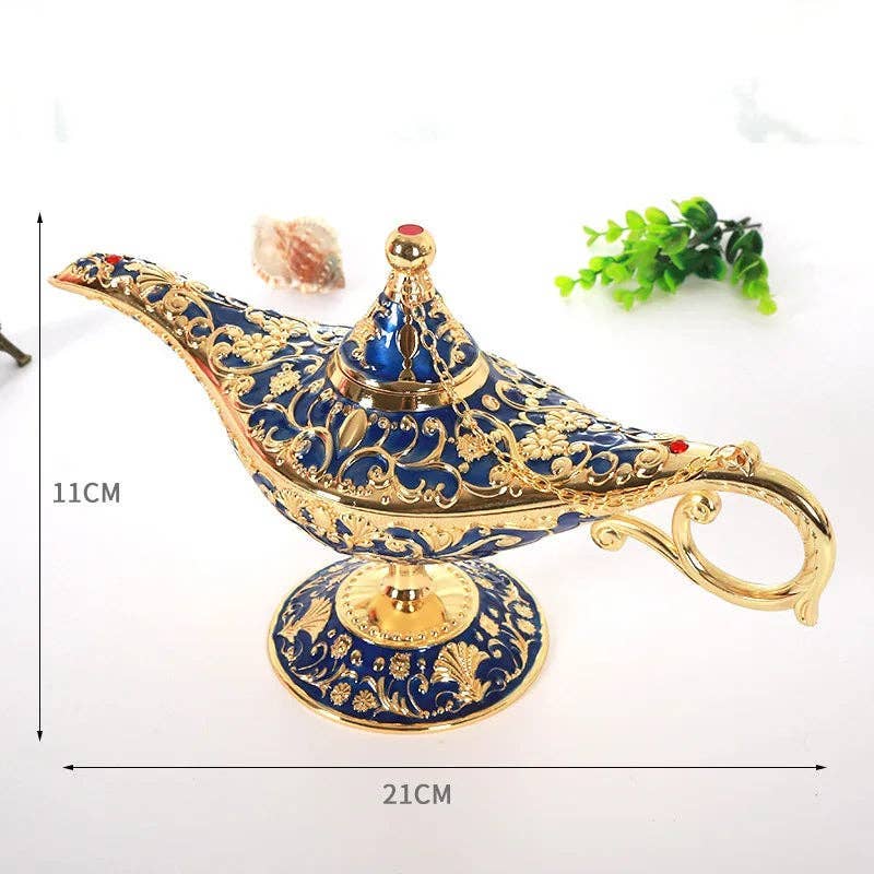 La Bella Monte - Wholesale Incense Holder - Colorful Metal Genie Lamp Bronze Holiday Décor2