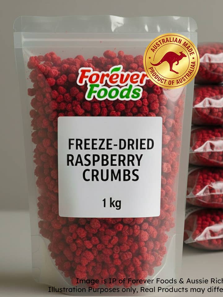 Premium frystorkade tärnade hallon i bulk för tillverkare och livsmedelstjänster för wholesale av Forever Foods