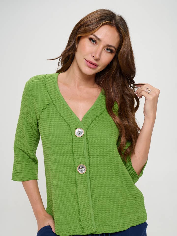 Feather Waffle Jacket-Style C686 for wholesale by Focus Fashion