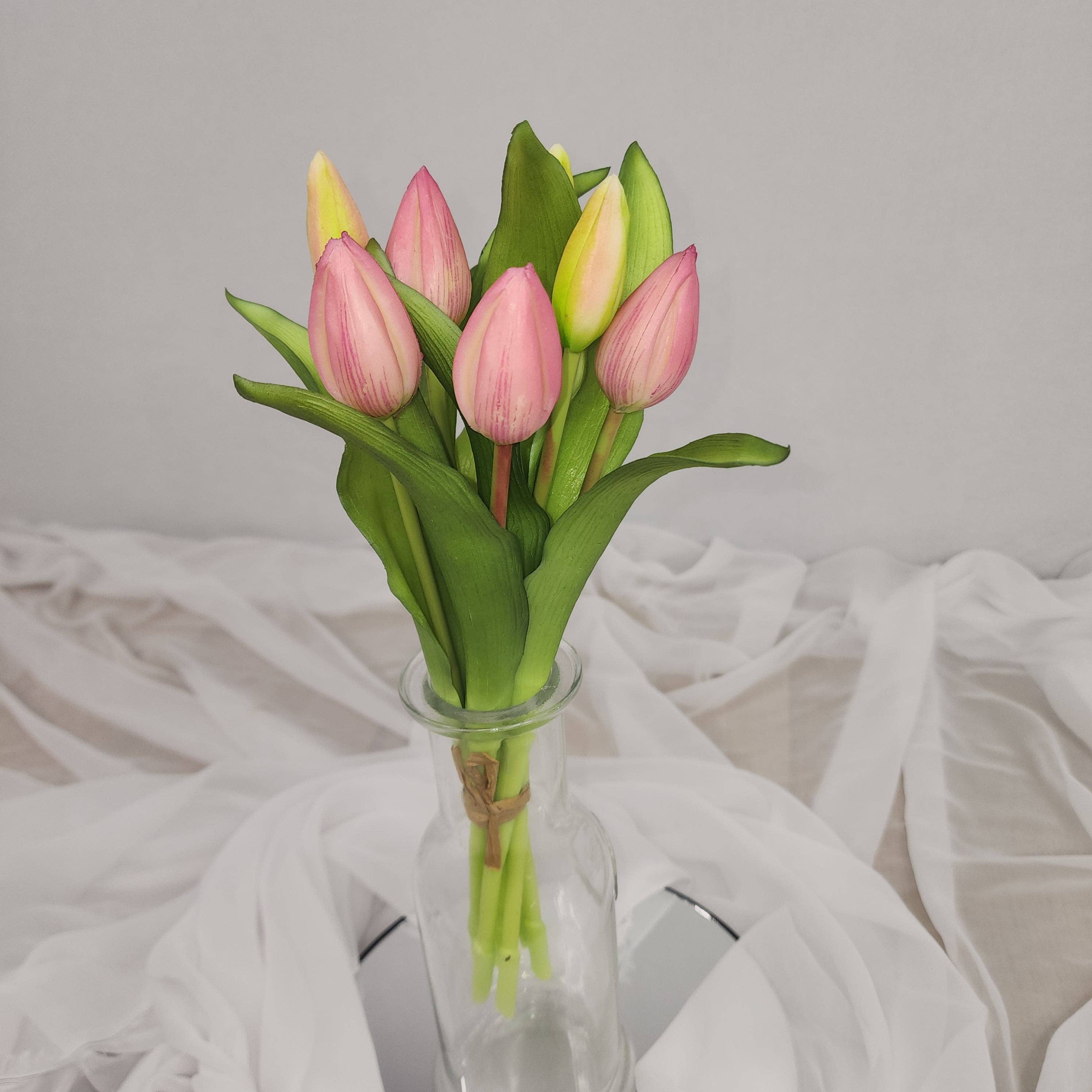 Realistic Artificial Flowers - Wholesale Artificial flowers - Pink Real Touch Tulip Bunch - Realistic Artificial Flowers5