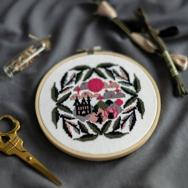 'Witches Mountain' Cross Stitch Kit for wholesale by Innocent Bones