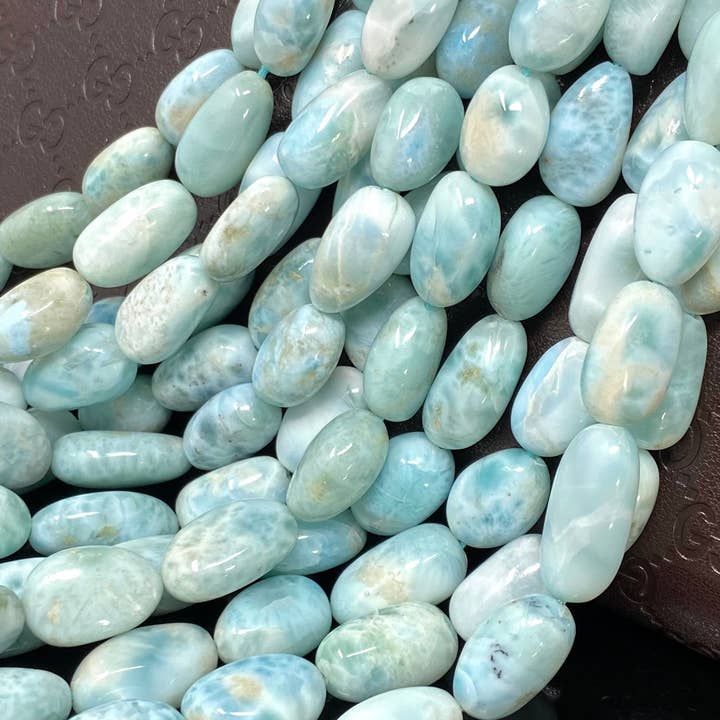 Larimar Gemstone Beads, Spiritual Healing Crystal Larimar Beads AAA Quality, Throat Chakra, December Birthstone Jewelry Supplies, 8mm-11mm for wholesale by Akstar Gems
