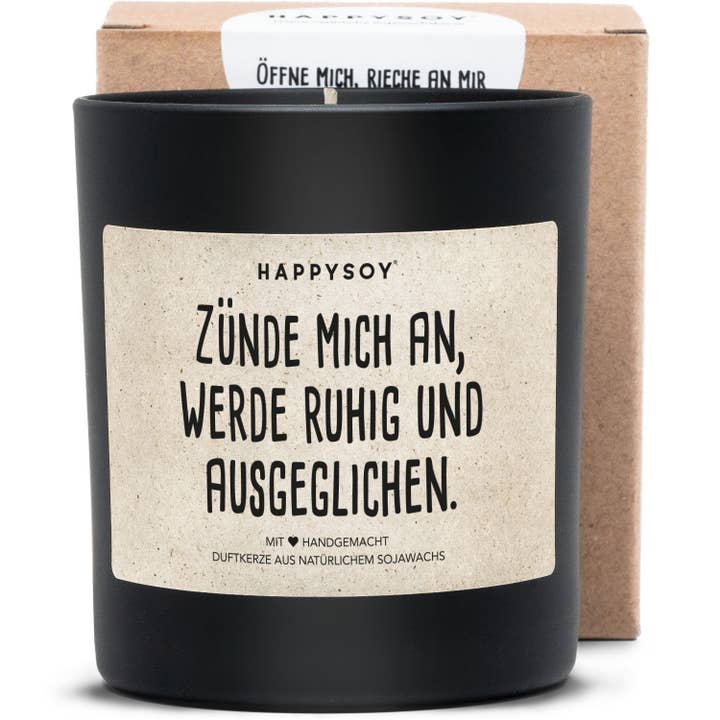 Vela perfumada | Enciéndeme, mantén la calma y el equilibrio para venta al por mayor de Happysoy