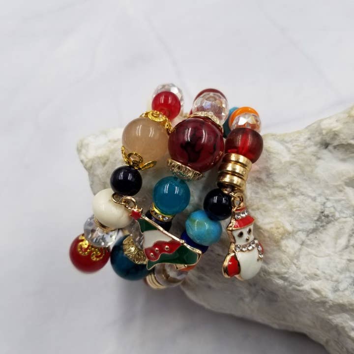 The Pretty Jewellery - Wholesale Beaded bracelet - Christmas Tree & Snowman Mixed Bead Bracelet2