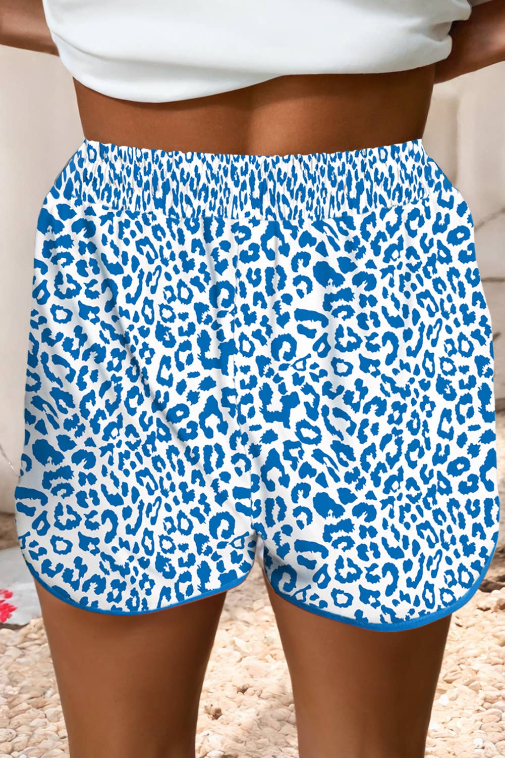 Little Daisy Closet - Wholesale Shorts - Women's - LDC Leopard Elastic Waist Lace up Contrast Trim Casual Short7