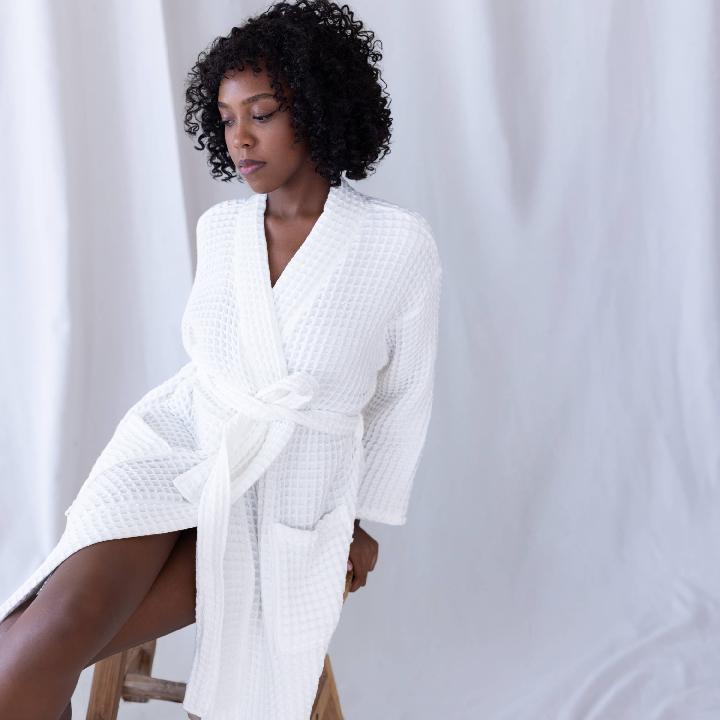 Vivamaison - Wholesale Robe - Unisex - Luxurious Waffle Kimono Bathrobe, 100% Cotton, Unisex Style11