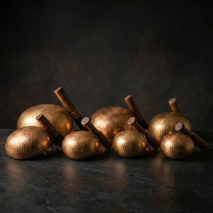 Art Of Tibet - Wholesale Meditatie benodigdheden - Set van 7 met de hand geslagen Tibetaanse klankschalen2