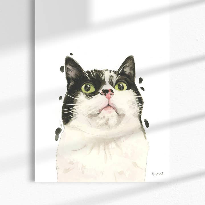 Sort og hvid kat A4/Letter Print for engroshandel hos Robert James Hull