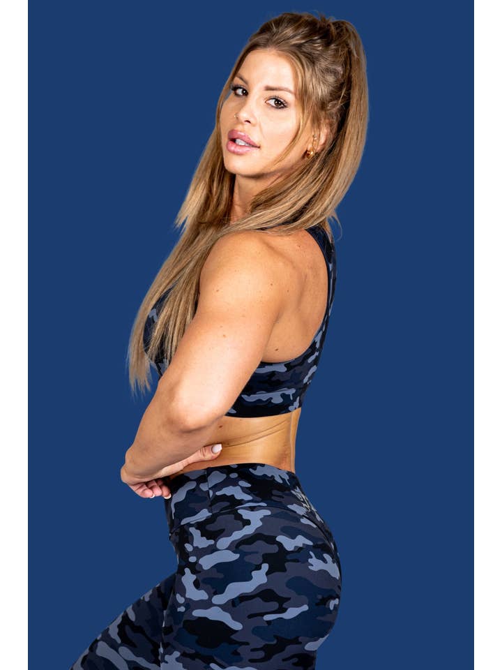 GRRRL - Wholesale Sports Bra - Women's - Assassin Blue Camo SLIX Sports Bra1