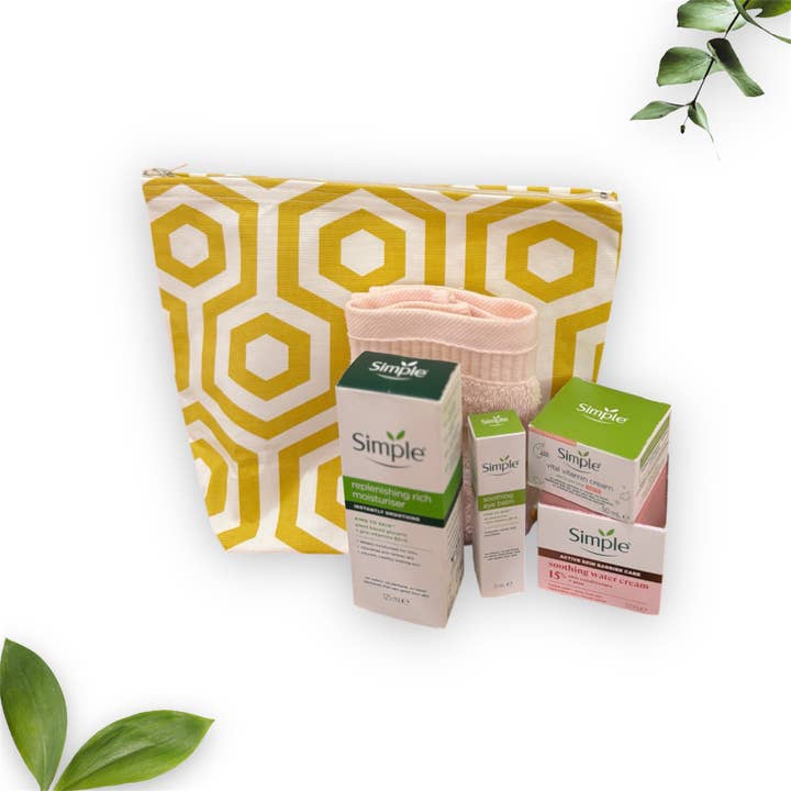 everydaybags.gifts - Venta al por mayor Neceser - Mujer - Neceser ecológico hecho a mano – Tela hexagonal azafrán1