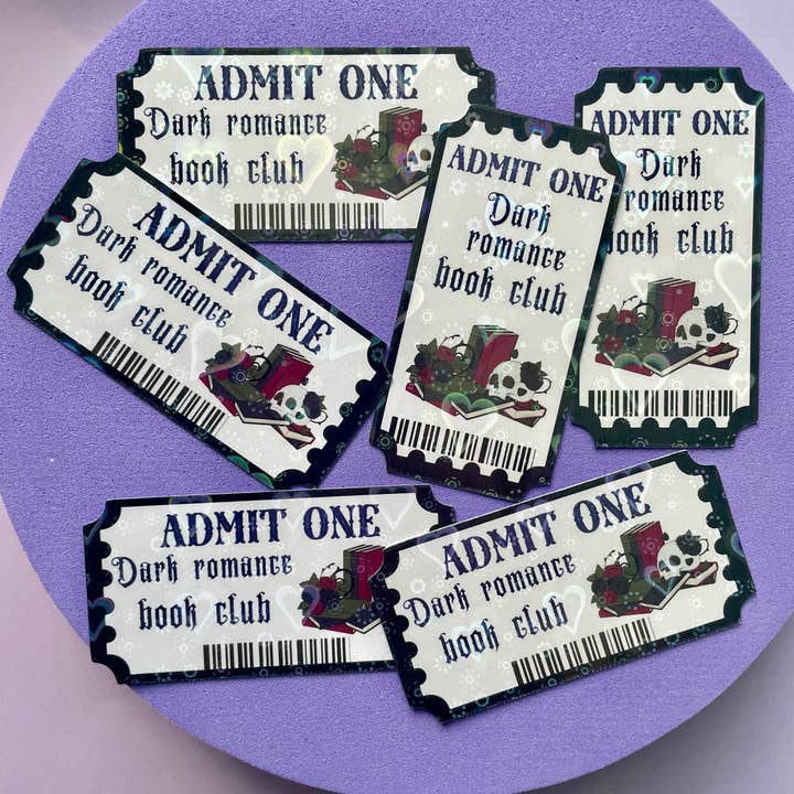 Motleyboo - Wholesale Sticker - Dark romance book club ticket die cut sticker3